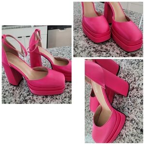Vibrant Pink Platform Heels by